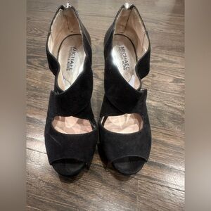 Michael Kors Black Peep-Toe Heels